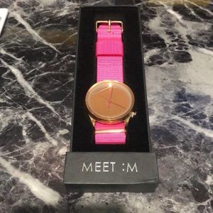 1 Face Watch Pink & Rose Gold